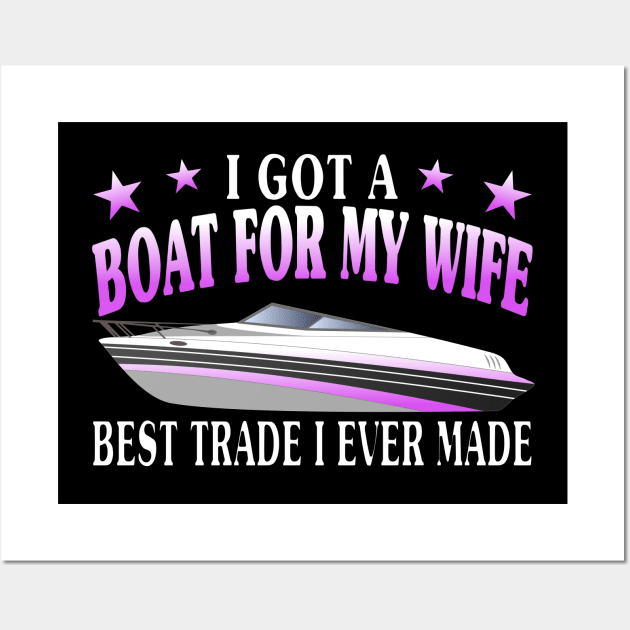 Boat Captain Wife Yacht Boater Motorboat Wall Art by Monstershirts